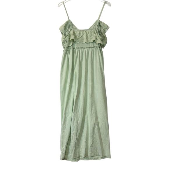 Zara Eyelet Lace Maxi Dress in Green Size Large - Picture 4 of 7